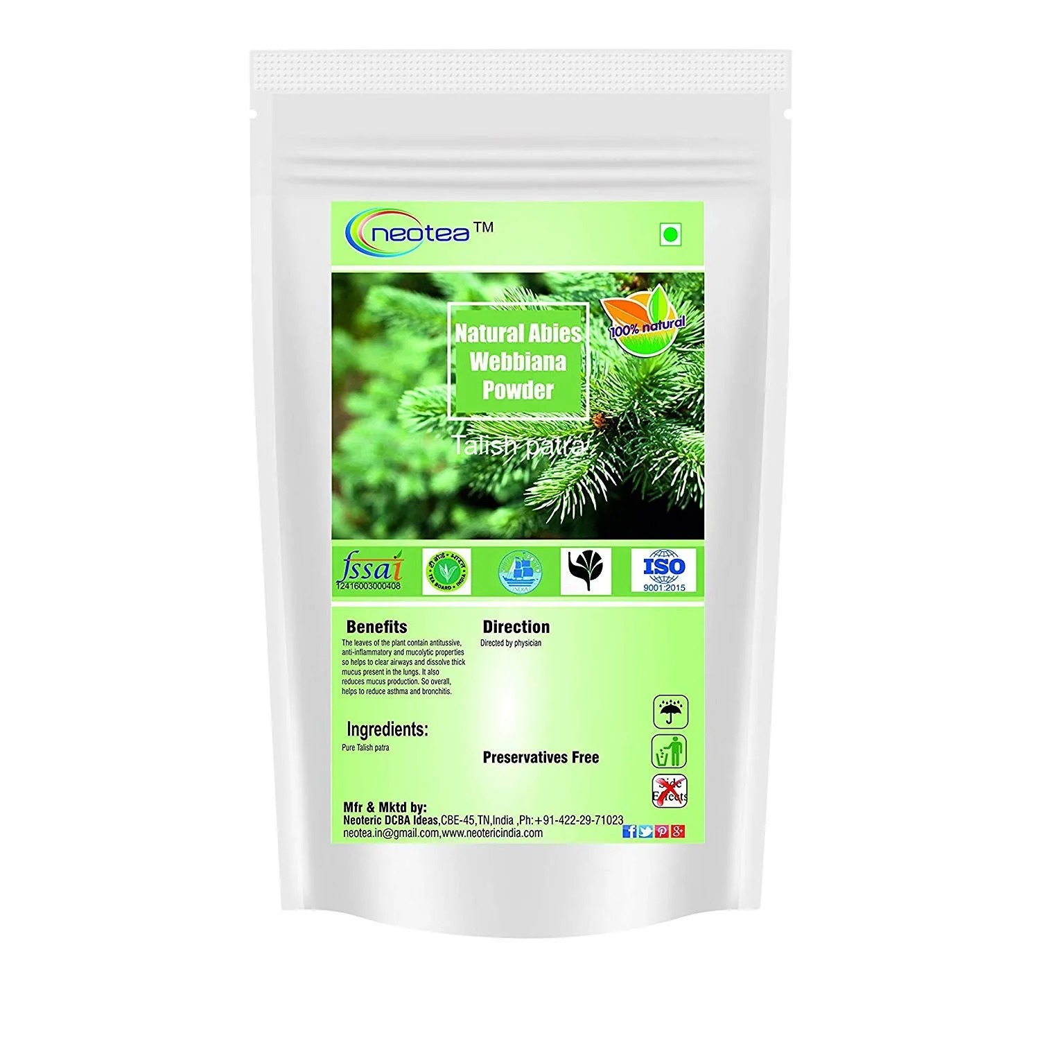 Talispatra Churna | Taleespatra Powder | Indian Silver Fir | Abies Webbiana | Thalisapathiri Powder | Talisa Patra | Talis Pattar | Ayurvedic Herbal Remedy | Natural & Pure | 100% Organic