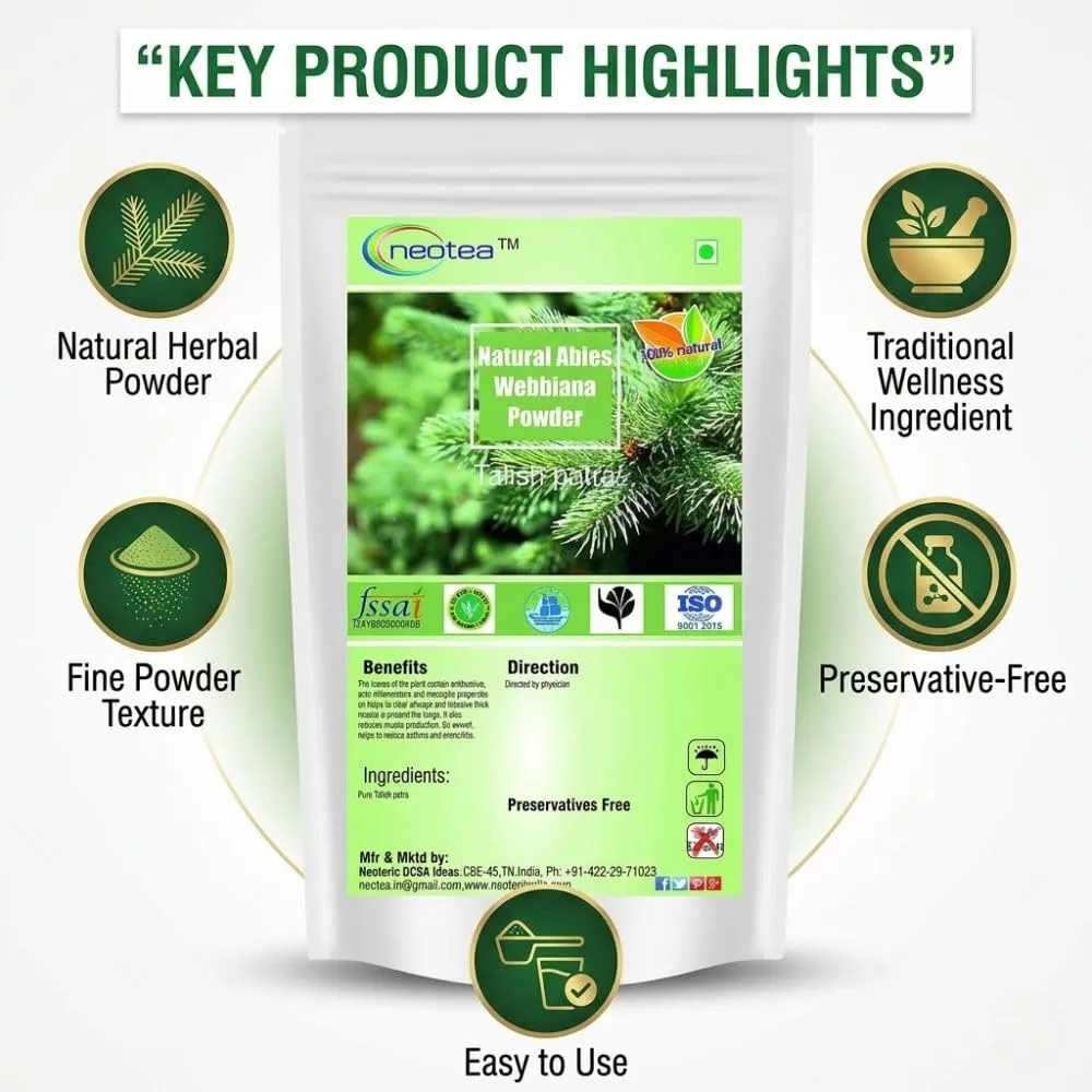 Talispatra Churna | Taleespatra Powder | Indian Silver Fir | Abies Webbiana | Thalisapathiri Powder | Talisa Patra | Talis Pattar | Ayurvedic Herbal Remedy | Natural & Pure | 100% Organic