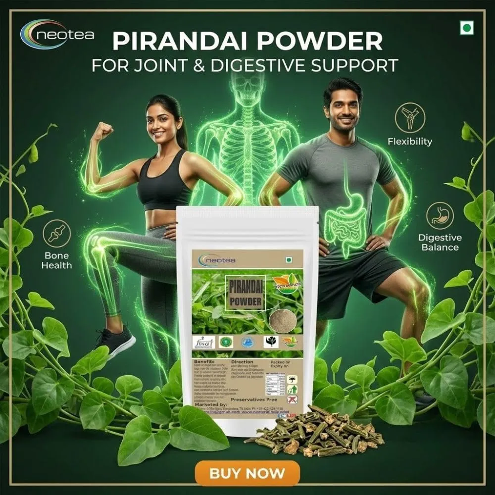 Pure Natural Pirandai Powder | Veldt Grape Powder | Supports Bone & Joint Health | Aid Digestion & Gut Wellness | Traditional Herbal Supplement for Men & Women | 100% Natural & Chemical-Free