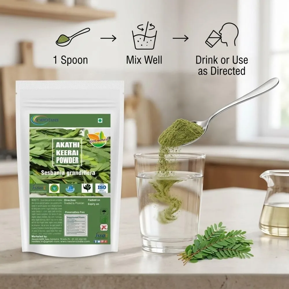 Agathi Keerai Powder | Sesbania grandiflora Leaf Powder | Traditionally Used Greens Powder | Natural Plant-Based Ingredient