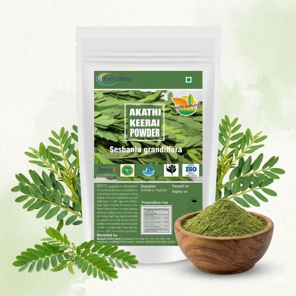 Agathi Keerai Powder | Sesbania grandiflora Leaf Powder | Traditionally Used Greens Powder | Natural Plant-Based Ingredient