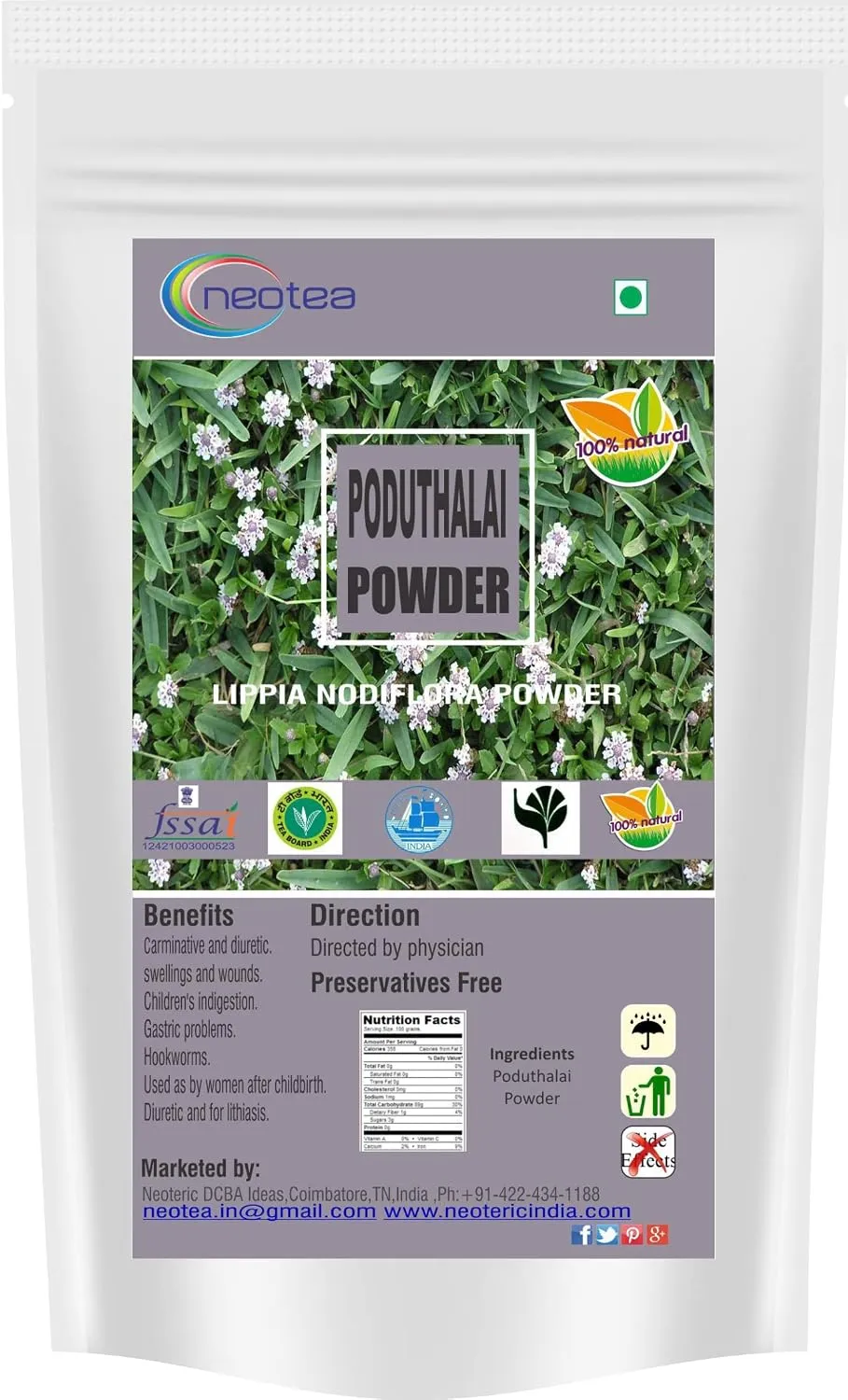 Poduthalai Powder 100% Natural Poduthalai Leaf Powder, Traditional Herbal Powder for Daily Wellness, Finely Ground Plant Powder, No Added Preservatives