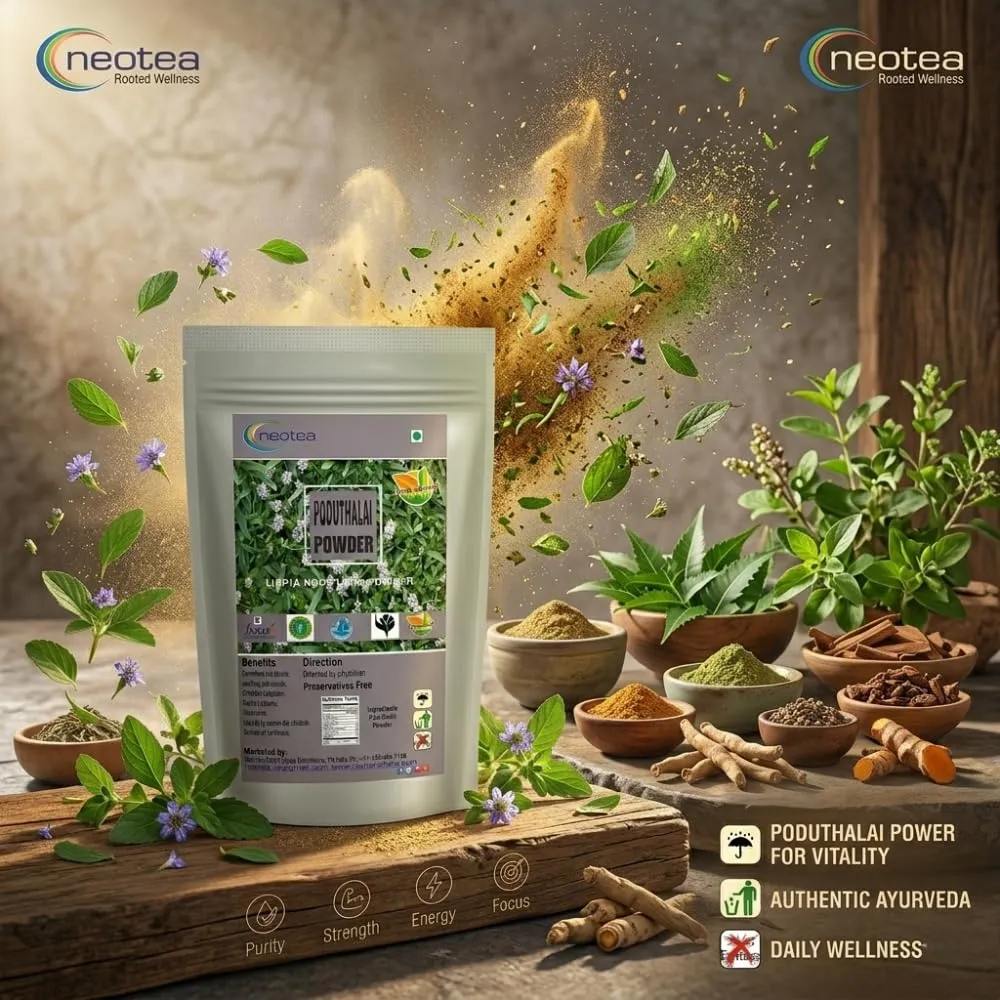 Poduthalai Powder 100% Natural Poduthalai Leaf Powder, Traditional Herbal Powder for Daily Wellness, Finely Ground Plant Powder, No Added Preservatives