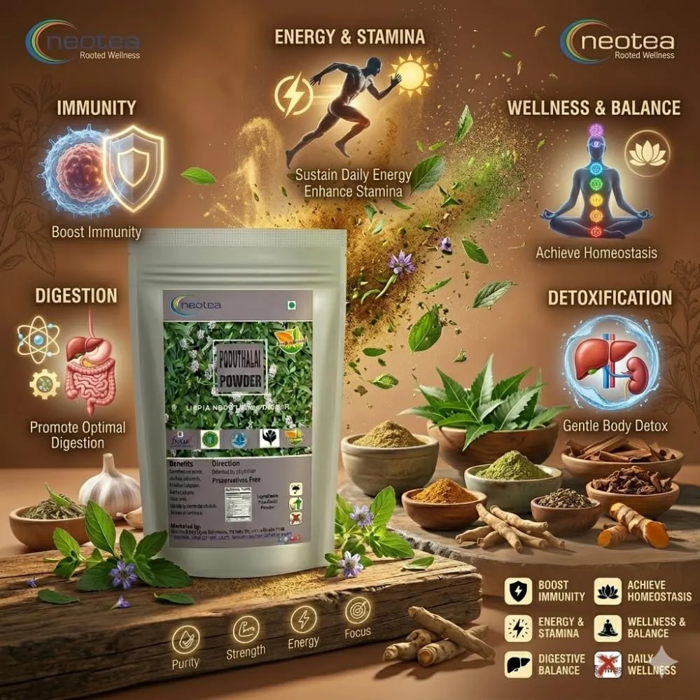 Poduthalai Powder 100% Natural Poduthalai Leaf Powder, Traditional Herbal Powder for Daily Wellness, Finely Ground Plant Powder, No Added Preservatives