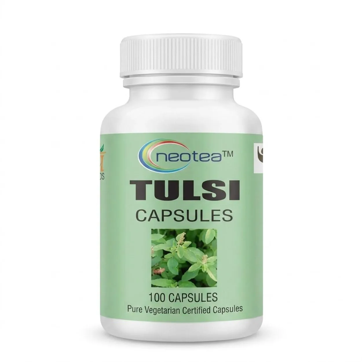 Tulsi Capsules 500 mg, 100 Capsules | Tulsi Herbal Supplement | Ocimum Sanctum | Easy-to-Use Vegetarian Capsules