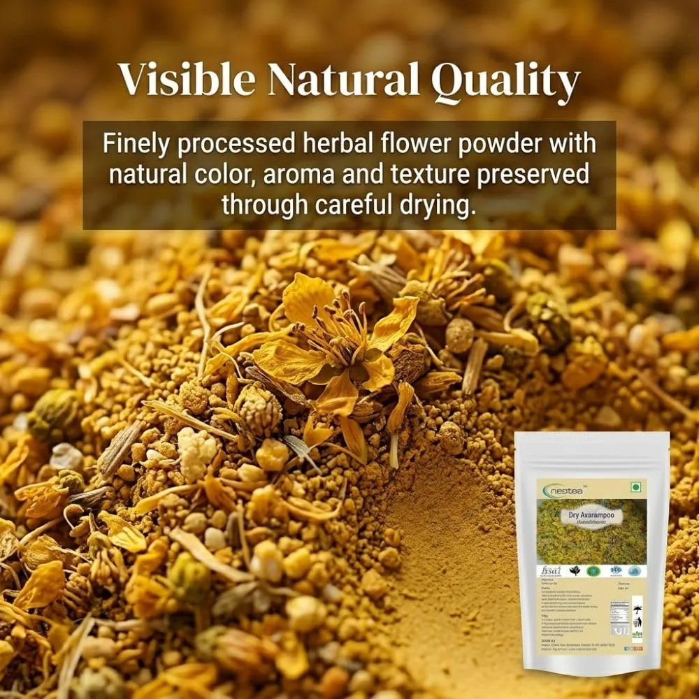 Dry Avarampoo Flower , Dried Senna Auriculata Flowers, Natural Herbal Ingredient, Traditional Herbal Tea & Beverage Preparation