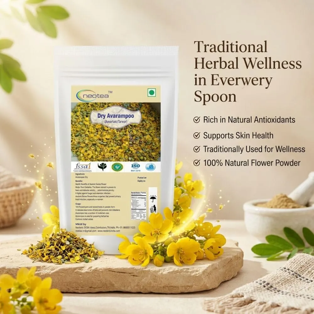 Dry Avarampoo Flower , Dried Senna Auriculata Flowers, Natural Herbal Ingredient, Traditional Herbal Tea & Beverage Preparation