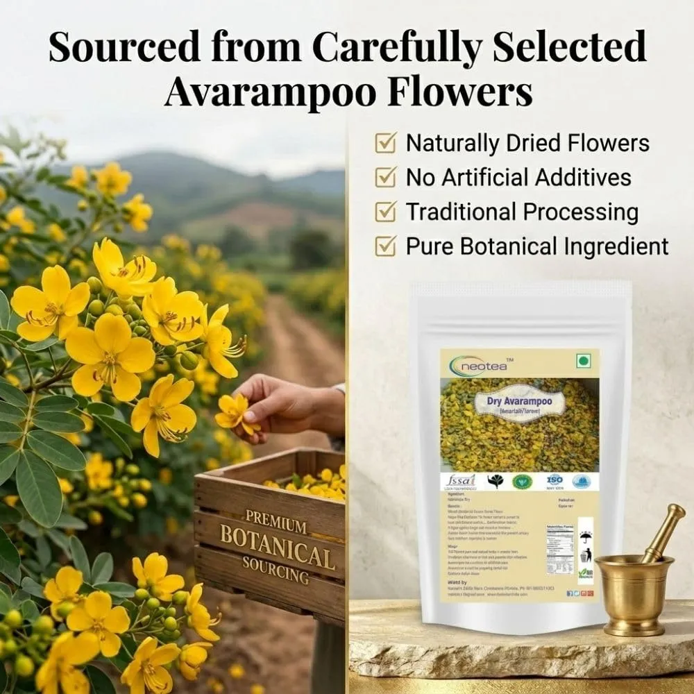 Dry Avarampoo Flower , Dried Senna Auriculata Flowers, Natural Herbal Ingredient, Traditional Herbal Tea & Beverage Preparation
