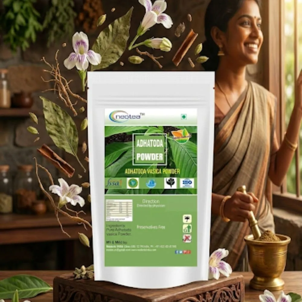 Adathoda Powder | Vasica Adathodai Leaves | Adusa Vasaka Malabar Nut | Justicia Adhatoda Herbal Supplement | Natural & Pure Leaf Powder