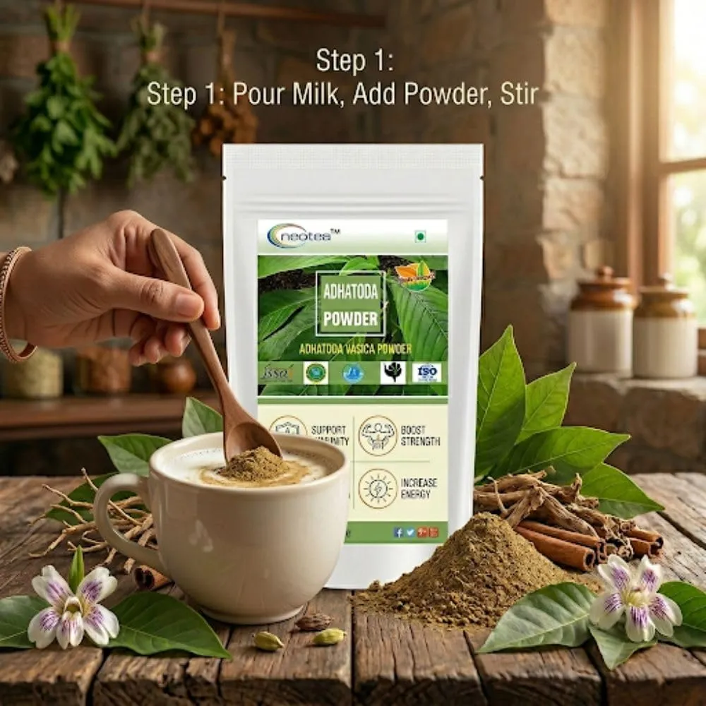 Adathoda Powder | Vasica Adathodai Leaves | Adusa Vasaka Malabar Nut | Justicia Adhatoda Herbal Supplement | Natural & Pure Leaf Powder