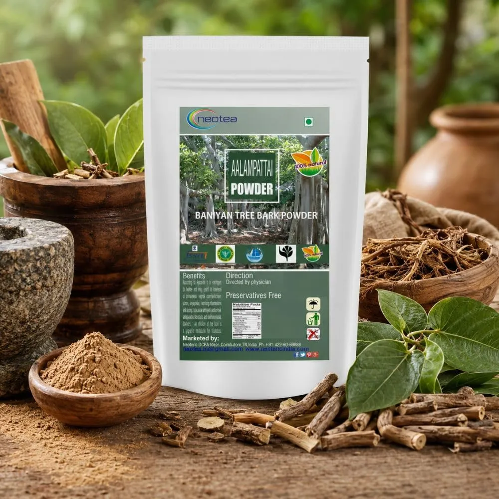 Allampattai Powder | Banyan Tree Bark Powder | Ficus Benghalensis | Aalam Pattai | Traditional Ayurvedic Herbal Powder | 100% Natural & Pure
