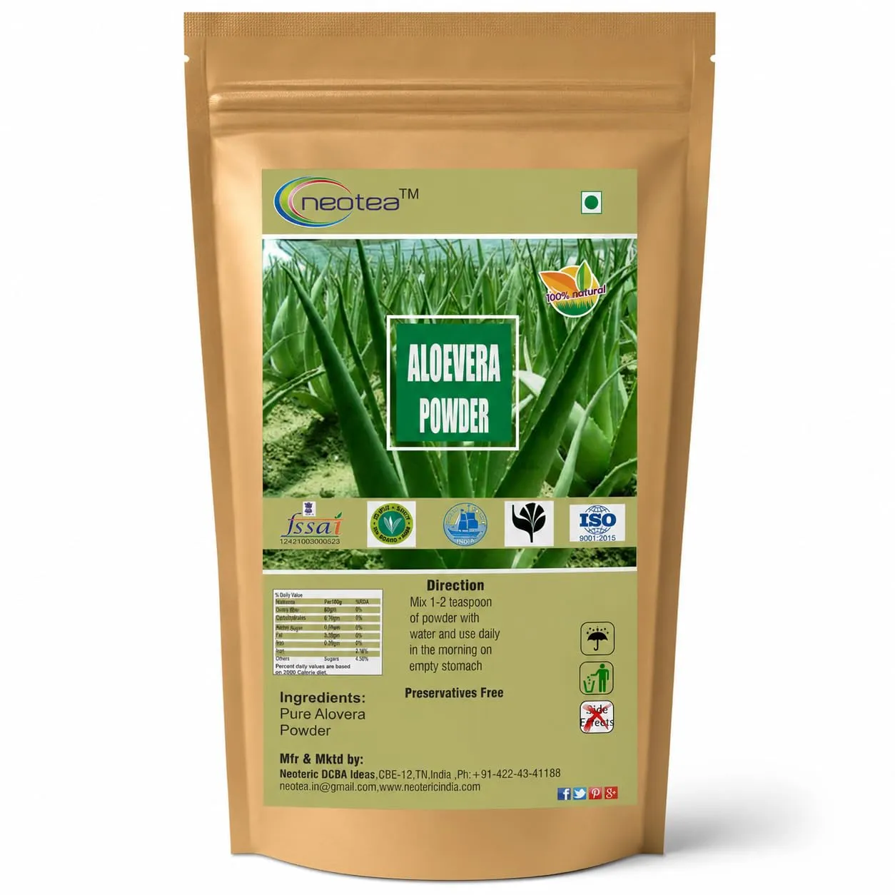 Aloe Vera Powder 100% Natural Pure Herbal Powder for Daily Wellness, Traditional Ayurvedic Use, Skin & Hair Care, Easy to Mix, No Added Preservatives