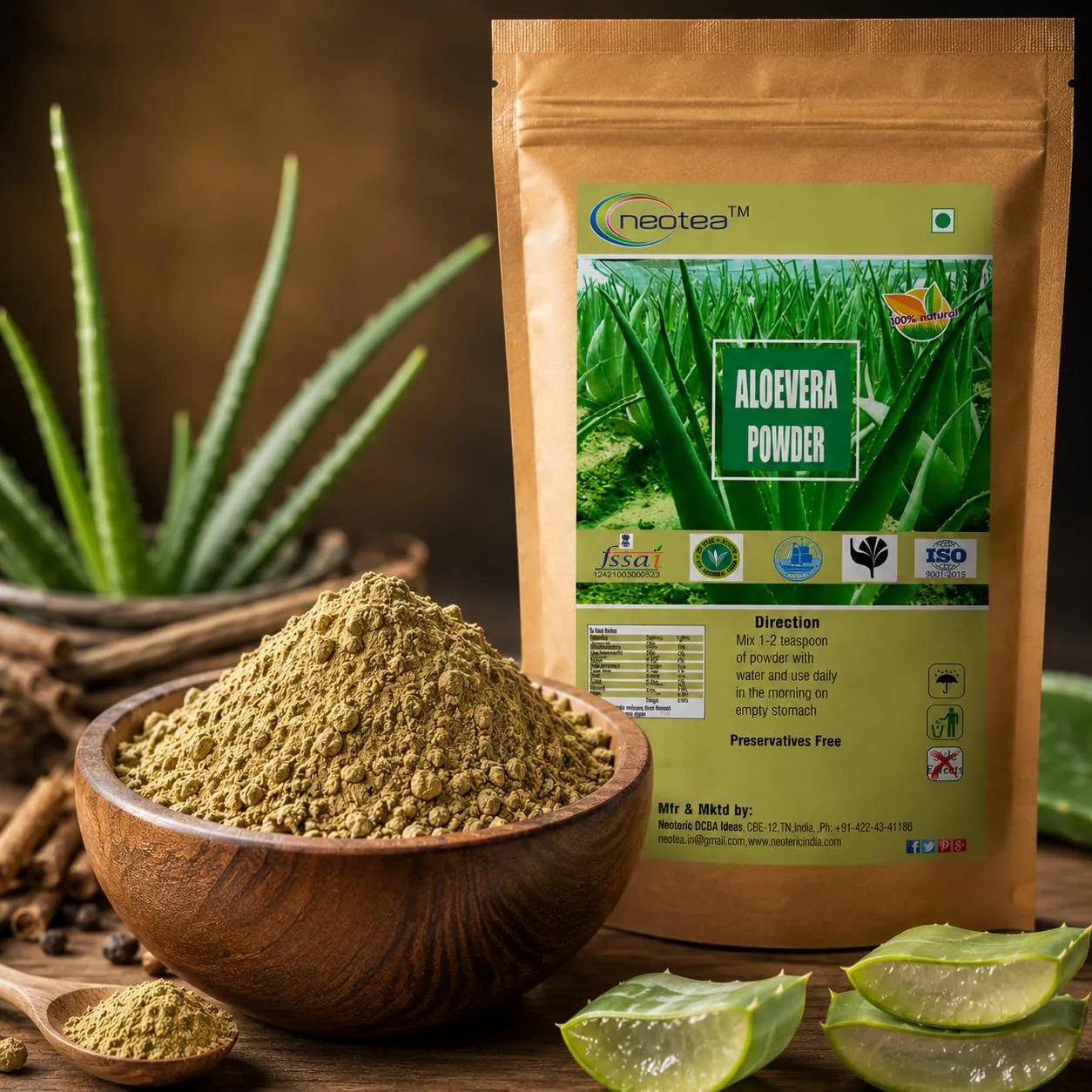 Aloe Vera Powder 100% Natural Pure Herbal Powder for Daily Wellness, Traditional Ayurvedic Use, Skin & Hair Care, Easy to Mix, No Added Preservatives