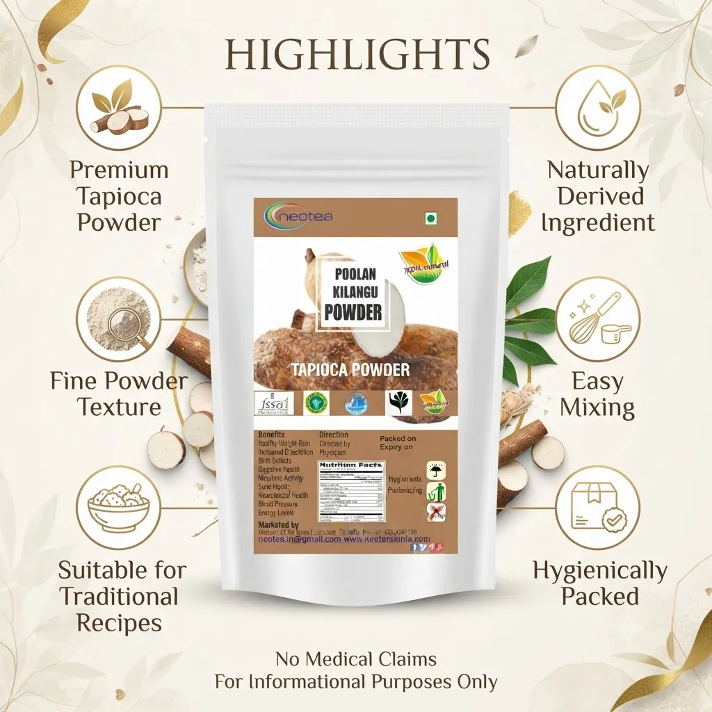 Tapioca Flour | Sabudana Atta | Tapioca Starch | Organic Cassava Powder | Keto & Fasting Friendly | Poolankilangu | Kichili Kilangu | Zedoary | Gluten-Free, Non-GMO, Additive-Free