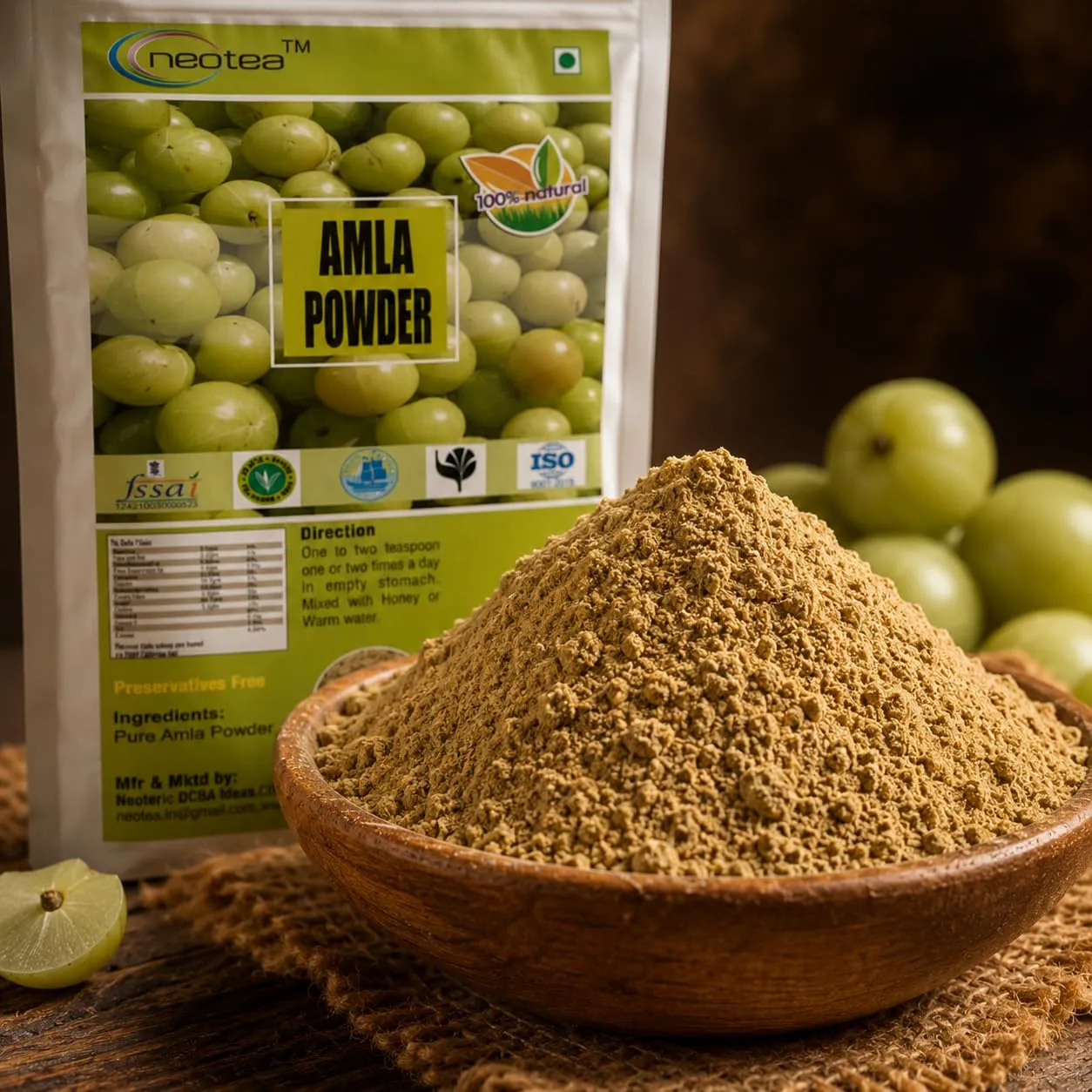 Amla Powder 100% Natural Indian Gooseberry Powder, Pure Amla Fruit Powder for Daily Wellness, Rich in Naturally Occurring Nutrients, Traditional Ayurvedic Ingredient, 100% Vegetarian