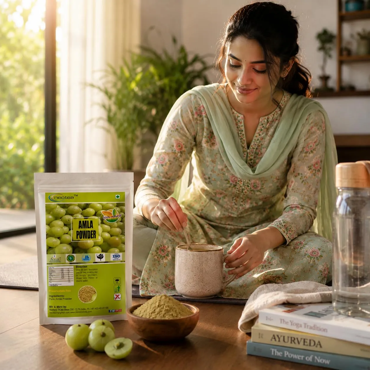 Amla Powder 100% Natural Indian Gooseberry Powder, Pure Amla Fruit Powder for Daily Wellness, Rich in Naturally Occurring Nutrients, Traditional Ayurvedic Ingredient, 100% Vegetarian