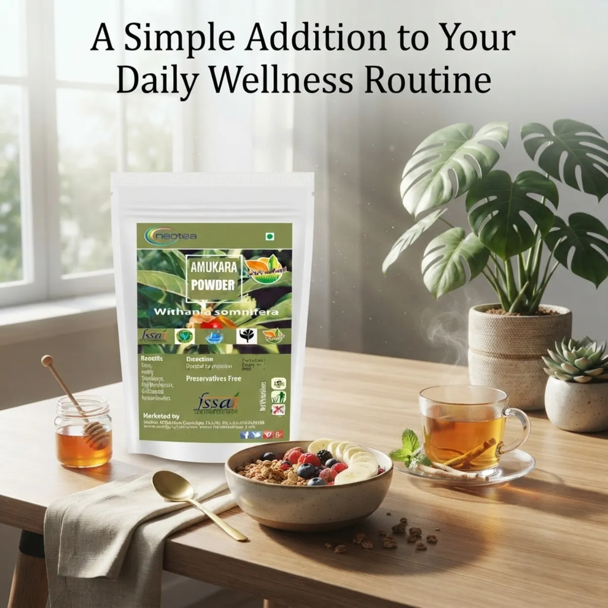 Amukkara Powder 100% Natural Herbal Powder | Traditional Ayurvedic Herb | Pure Amukkara Root Powder | No Added Preservatives | Natural Herbal Wellness Product
