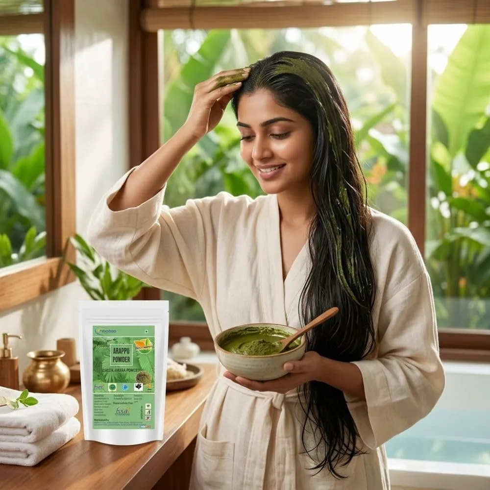 Arappu Powder 100% Natural Arappu Leaf Powder for Hair & Scalp Care, Traditional Herbal Hair Wash Powder, Plant-Based Cleansing Powder, Chemical-Free Herbal Powder