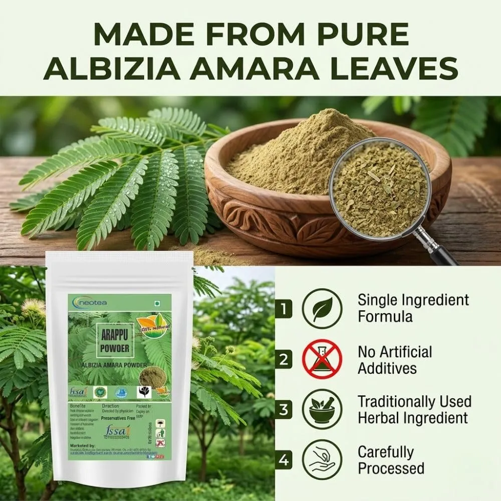Arappu Powder 100% Natural Arappu Leaf Powder for Hair & Scalp Care, Traditional Herbal Hair Wash Powder, Plant-Based Cleansing Powder, Chemical-Free Herbal Powder