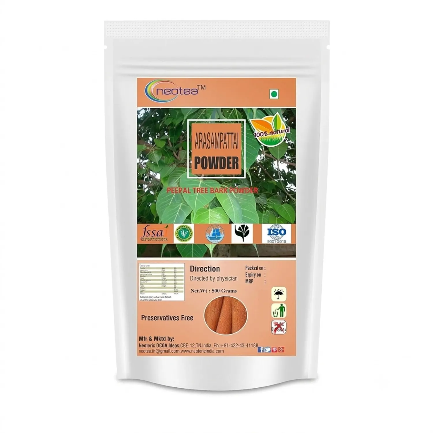 Arasam Pattai Powder | Arasa Pattai Herbal Powder | Sacred Fig Tree Bark Powder | Traditional Ayurvedic Herbal Ingredient | Natural Plant-Based Powder | 100% Natural