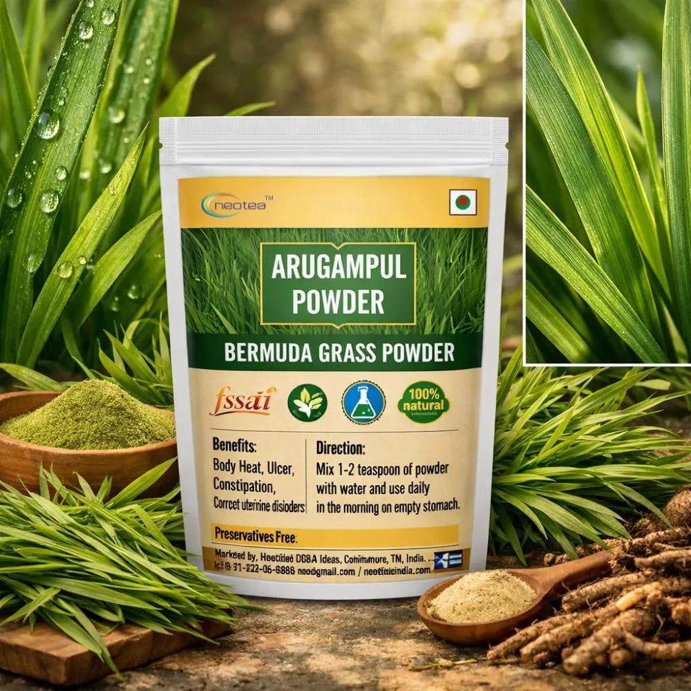 Arugampul Powder | Bermuda Grass Powder | Cynodon Dactylon | 100% Natural Dried Arugampul | Traditional Herbal Wellness Powder | No Added Preservatives