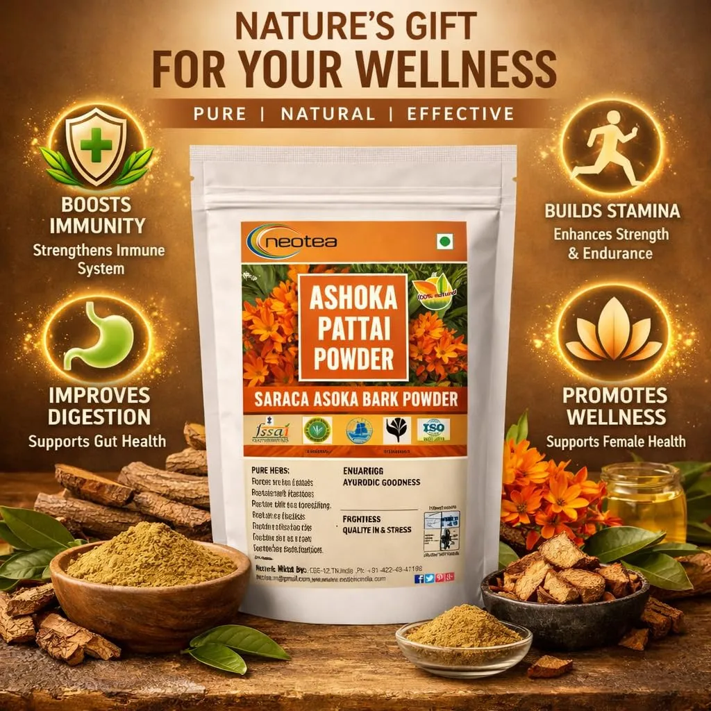 Ashoka Pattai Powder | Saraca Asoca Bark Powder | 100% Natural Herbal Powder | Traditional Ayurvedic Herb | Fine Ground Ashoka Bark