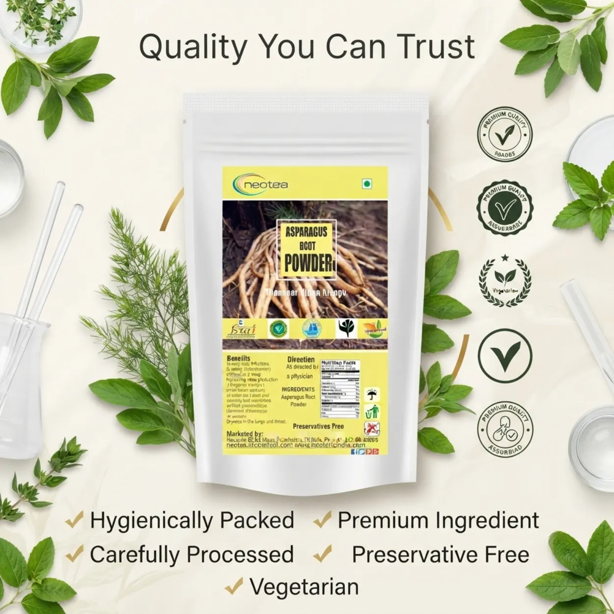 Asparagus Root Powder | 100% Natural Dried Asparagus Root Herbal Powder | Traditional Ayurvedic Wellness Ingredient | Fine Ground Herbal Powder | 100% Pure