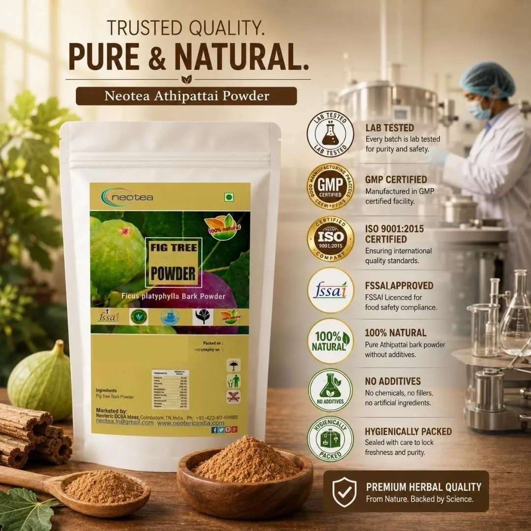 Athipattai Powder | Fig Tree Bark Powder | Natural Herbal Ingredient | Traditionally Used Botanical Powder | Fine Ground | 100% Natural | For Herbal Preparations