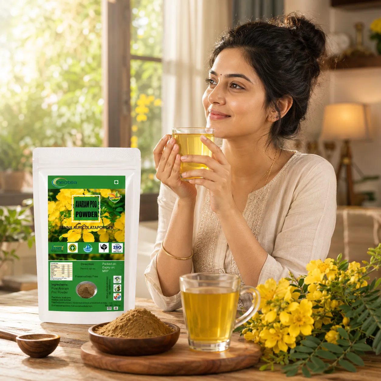 Avarampoo Powder 100% Natural Cassia Auriculata Flower Powder | Traditional Herbal Ingredient for Skin & Personal Care | Fine Herbal Powder | No Added Preservatives