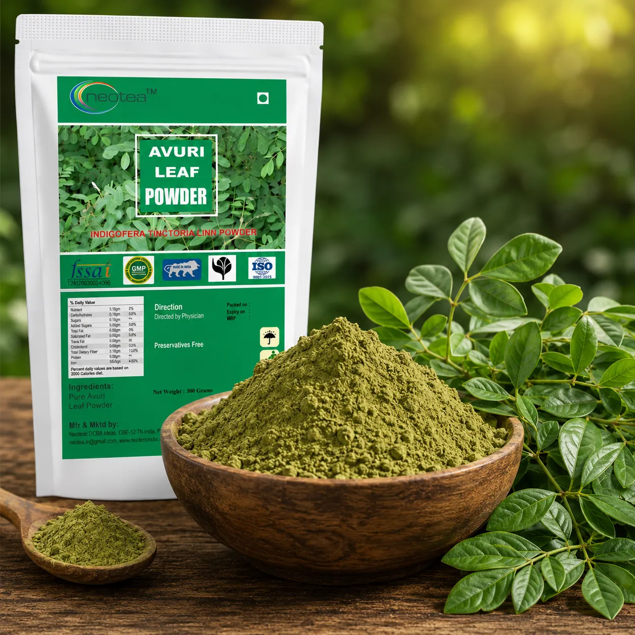 Avuri Ilai Powder | Indigofera Tinctoria Leaf Powder | 100% Natural Herbal Leaf Powder | Traditionally Used Ayurvedic Herb | Fine Ground Herbal Powder