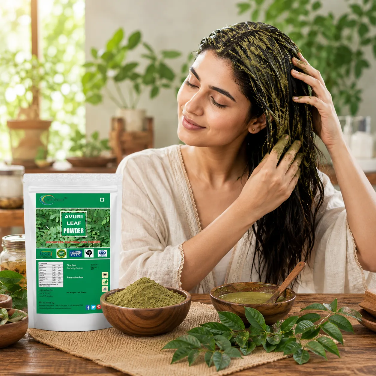 Avuri Ilai Powder | Indigofera Tinctoria Leaf Powder | 100% Natural Herbal Leaf Powder | Traditionally Used Ayurvedic Herb | Fine Ground Herbal Powder