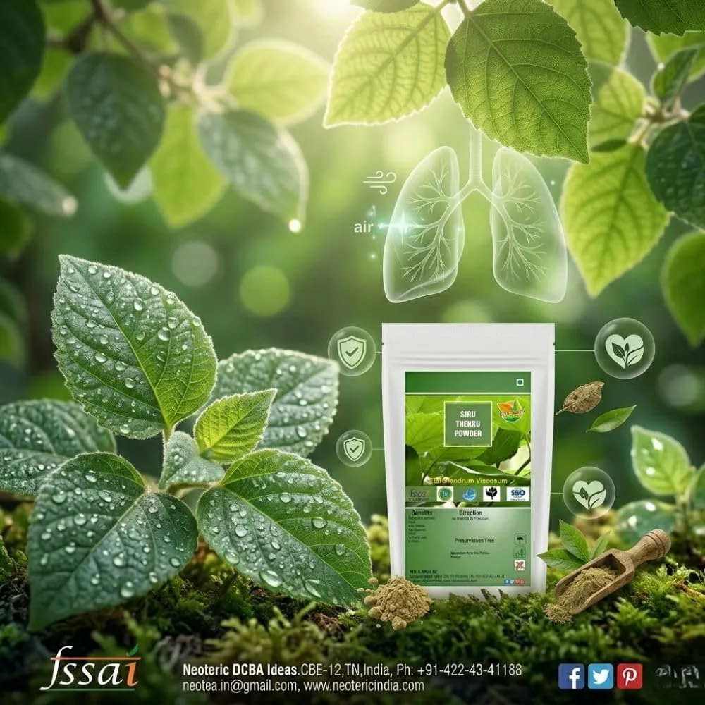 Siru Thekku Powder | Clerodendrum Serratum | Bharangi Herbal Powder | Gantubarangee | Canttubrarangee | Cheru Thekku | 100% Pure & Natural Ayurvedic Supplement | Organic & Chemical-Free