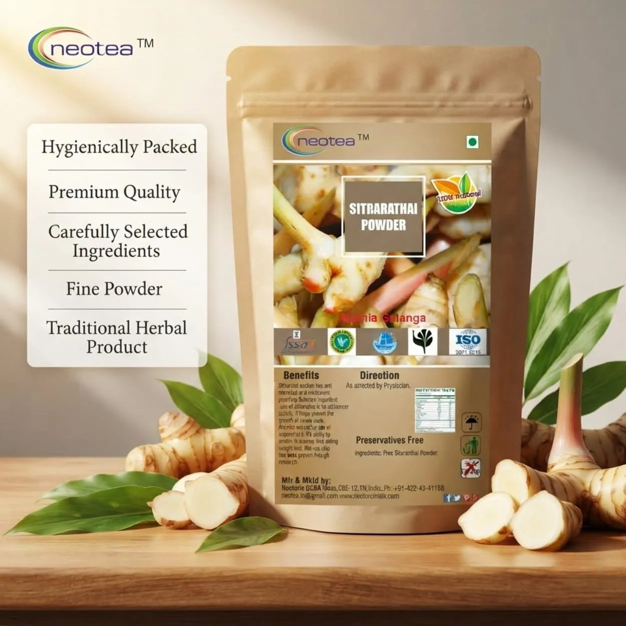 Sitrarathai Powder (Chitharathai / Lesser Galangal Root Powder) – 100% Natural Finely Ground Herbal Powder, Traditional South Indian Ingredient, Aromatic Root Powder for Everyday Cooking & Homemade Preparations