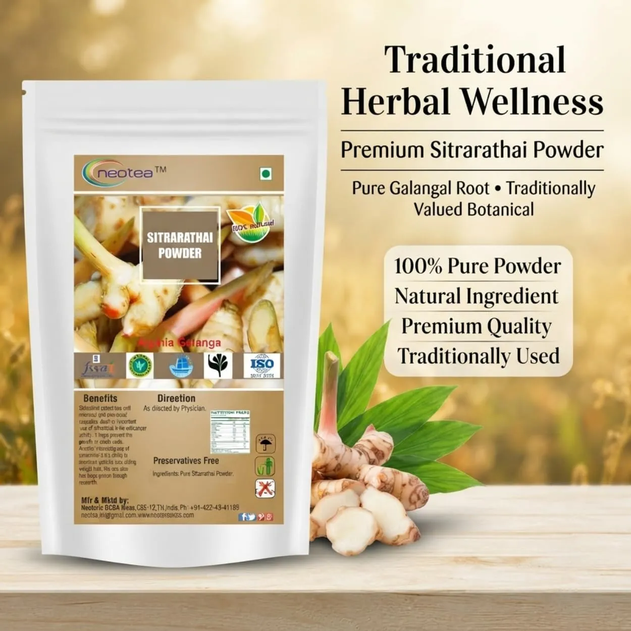 Sitrarathai Powder (Chitharathai / Lesser Galangal Root Powder) – 100% Natural Finely Ground Herbal Powder, Traditional South Indian Ingredient, Aromatic Root Powder for Everyday Cooking & Homemade Preparations