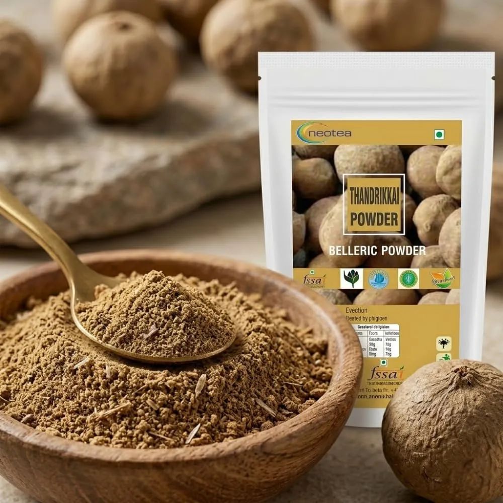 Thandrikkai Powder | Bahera Beleric | Terminalia Bellirica | Bibhitaki Baheda | Bellarica Tanikaya | Non-GMO | No Added Preservatives | Belerica Fruit | Vibhitak Myrobalan | Digestive, Respiratory & Skin Health | Hair Growth & Wellness