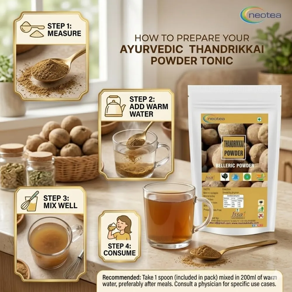 Thandrikkai Powder | Bahera Beleric | Terminalia Bellirica | Bibhitaki Baheda | Bellarica Tanikaya | Non-GMO | No Added Preservatives | Belerica Fruit | Vibhitak Myrobalan | Digestive, Respiratory & Skin Health | Hair Growth & Wellness