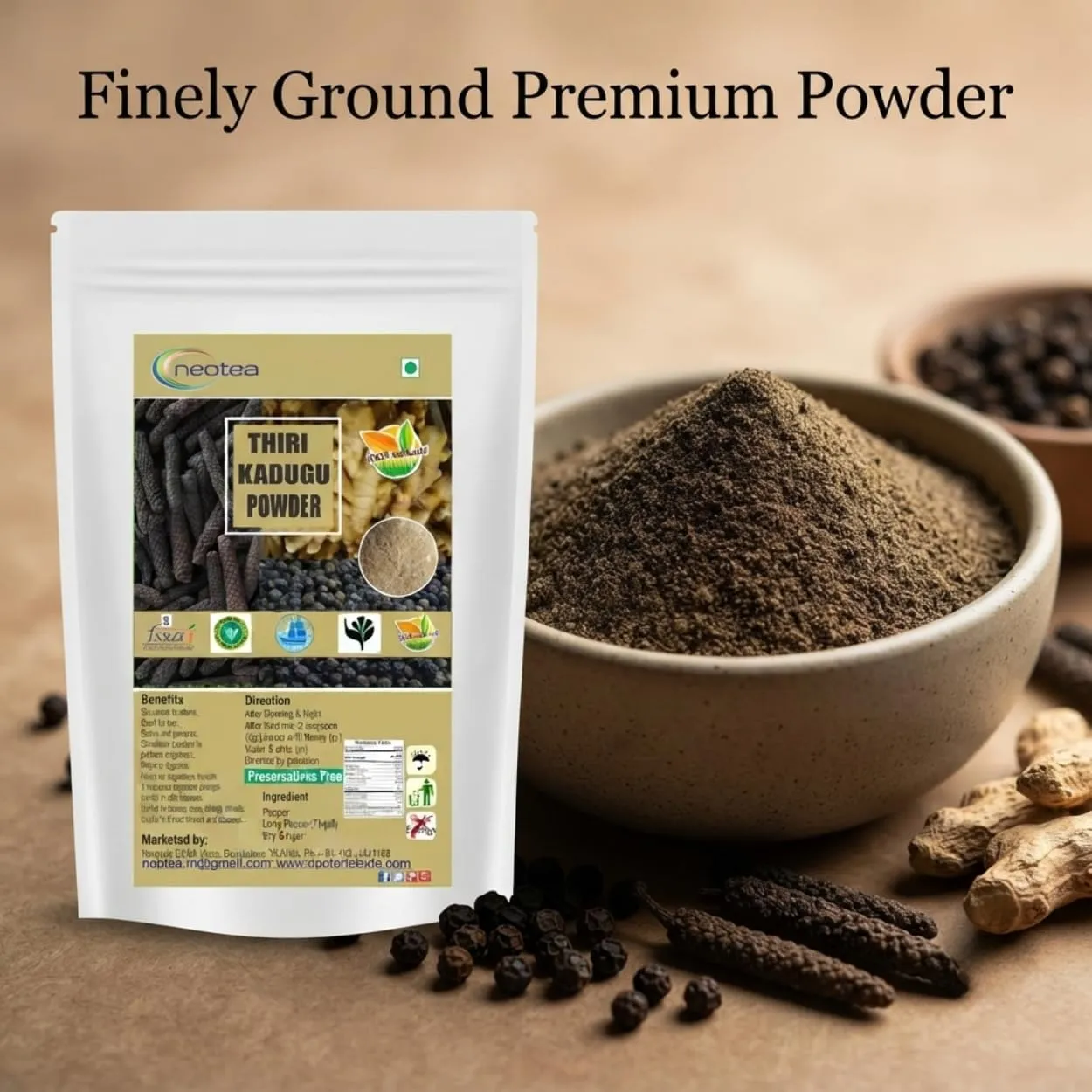 Thirikadugam Trikatu Churna Powder | Thirukaduga Katutraya Three Peppers Blend | Long Pepper, Black Pepper & Ginger | Natural Digestive Support & Metabolism Booster | Herbal Churna for Healthy Digestion