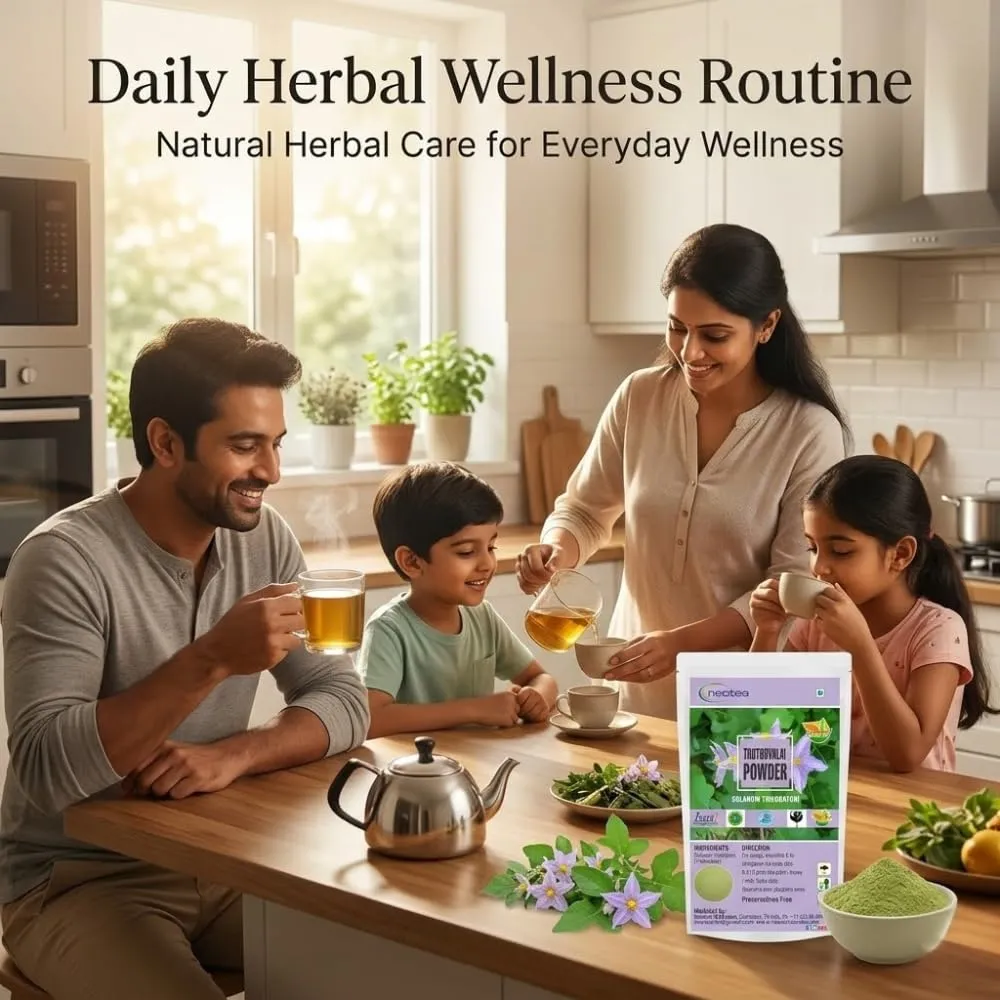 Thuthuvalai Powder 100% Natural Dried Thuthuvalai Leaves Powder (Solanum trilobatum) – Finely Ground Traditional Herbal Ingredient for Rasam, Soup, Chutney & South Indian Recipes – Convenient Everyday Cooking Ingredient
