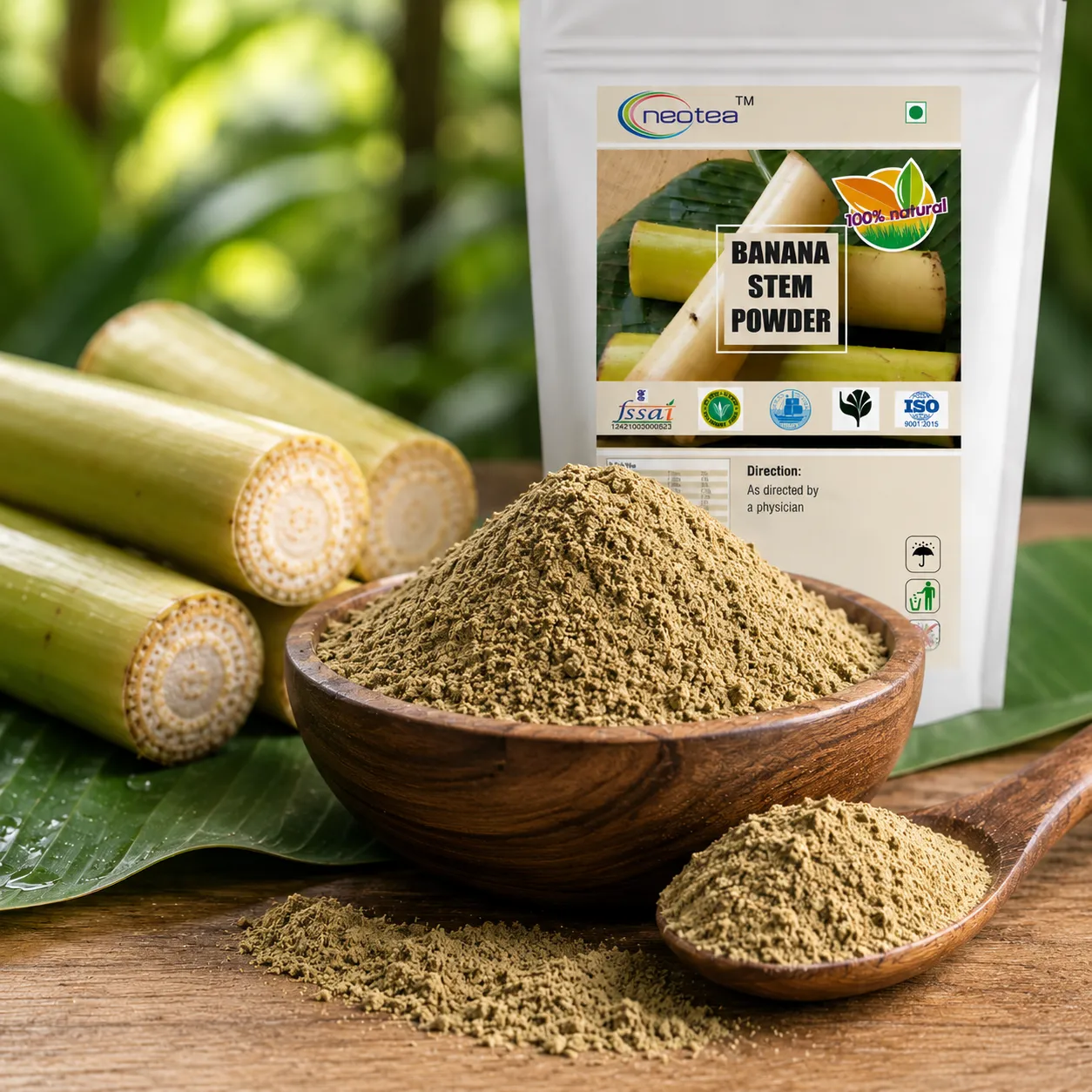 Banana Stem Powder 100% Natural Banana Plant Stem Powder, Herbal Food Ingredient for Daily Wellness, Traditional Indian Ingredient, Easy to Use, No Added Preservatives