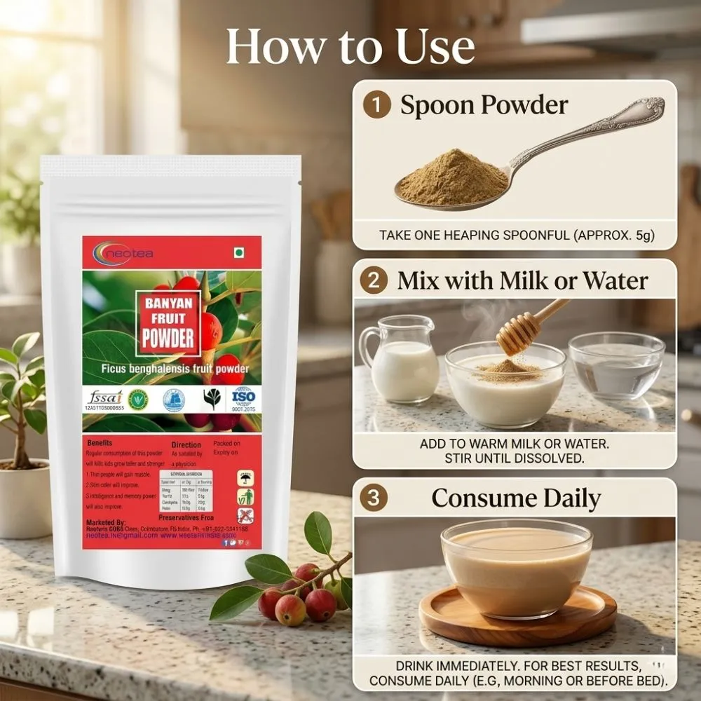Banyan Fruit Powder | Natural Banyan Tree Fruit Powder | Traditional Herbal Ingredient | Fine Ground Botanical Powder | 100% Natural