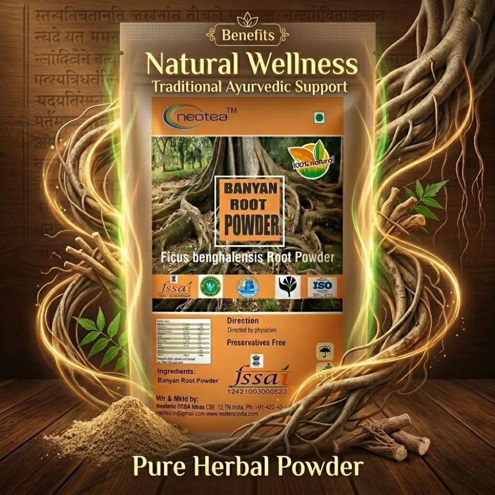 Banyan Root Powder | Natural Banyan Tree Root Herbal Powder | Traditional Ayurvedic Ingredient | Fine Ground Botanical Powder | 100% Natural Plant-Based Ingredient