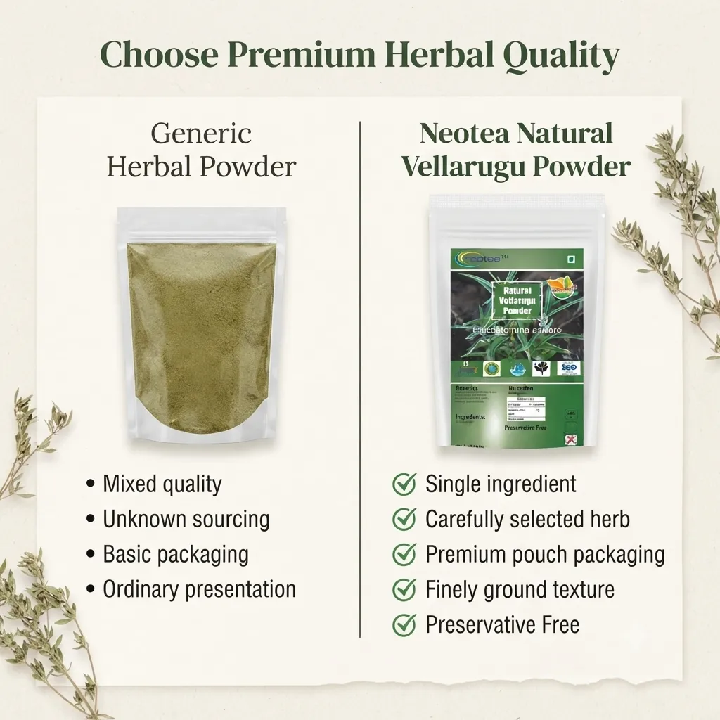 Vellarugu Powder Indian Whitehead, Chota Chirayata, Vallari Powder, Adenema Hissopifolia, Chuvannaerikk, Akwan, Madar, Aak, Arka – Natural Herbal Supplement for Digestion, Skin Health & Immunity – No Preservatives, Pure Organic Powder