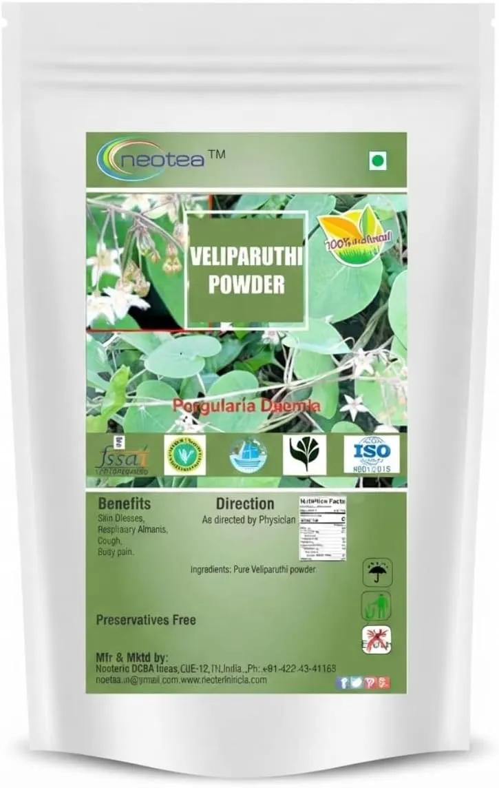 Veliparuthi Powder | Pergularia Daemia Powder | Supports Blood Sugar Management | Natural Herbal Supplement | Trellis-Vine Veliparuthi Fresh Leaves | 100% Pure & Organic