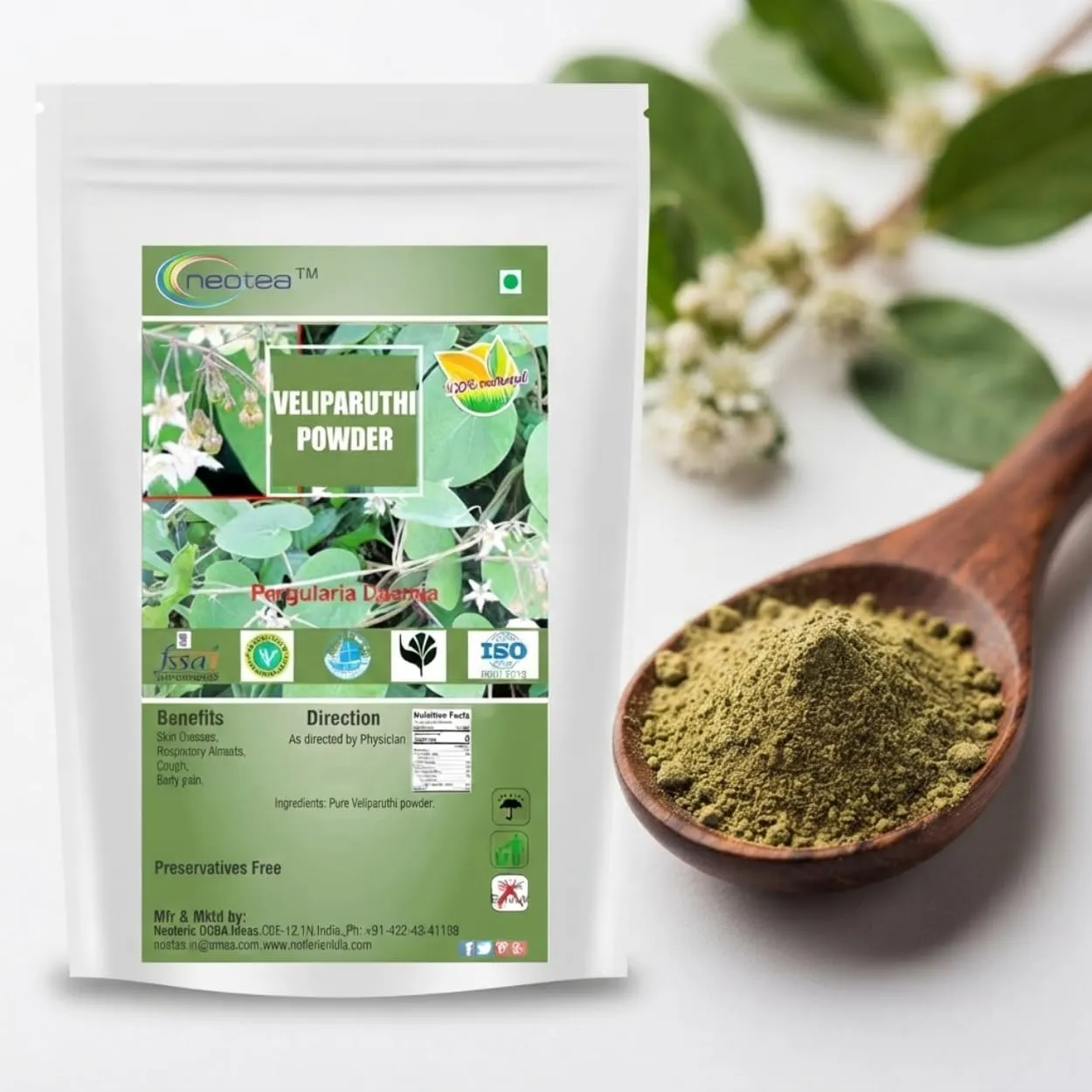 Veliparuthi Powder | Pergularia Daemia Powder | Supports Blood Sugar Management | Natural Herbal Supplement | Trellis-Vine Veliparuthi Fresh Leaves | 100% Pure & Organic