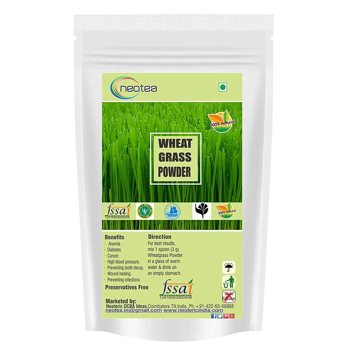 Organic Wheatgrass Powder | Immunity, Energy & Detox Support | Superfood for Skin Health & Stamina | Non-GMO, Vegan, Chemical-Free | Natural Antioxidant for Metabolism & Wellness