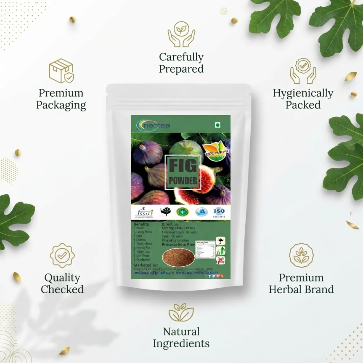 Fig Powder 100% Natural Dried Fig Powder | Anjeer Powder | Rich in Natural Fibre | Supports Digestive Wellness & Daily Nutrition | No Added Preservatives | Herbal Wellness Powder