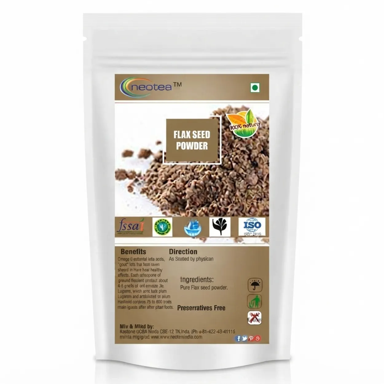 Flax Seed Powder | 100% Natural & Pure Alsi Powder | Ground Flax Seeds for Smoothies, Breakfast, Baking & Everyday Wellness | Plant-Based Superfood