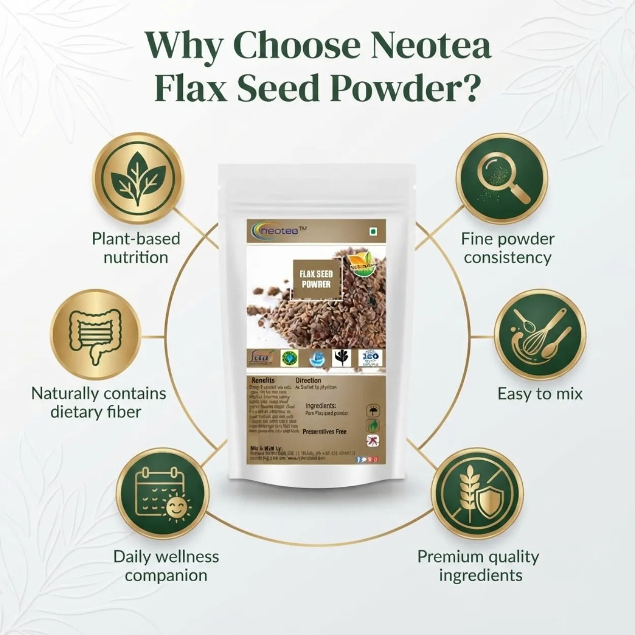 Flax Seed Powder | 100% Natural & Pure Alsi Powder | Ground Flax Seeds for Smoothies, Breakfast, Baking & Everyday Wellness | Plant-Based Superfood