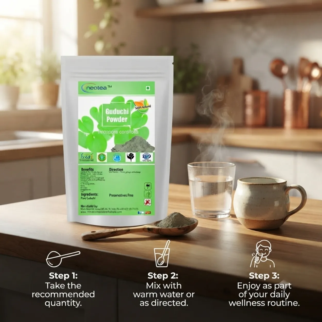 Guduchi Powder 100% Natural Herbal Powder | Giloy Powder | Tinospora Cordifolia | Traditional Ayurvedic Herb for Daily Wellness | Pure & Plant-Based