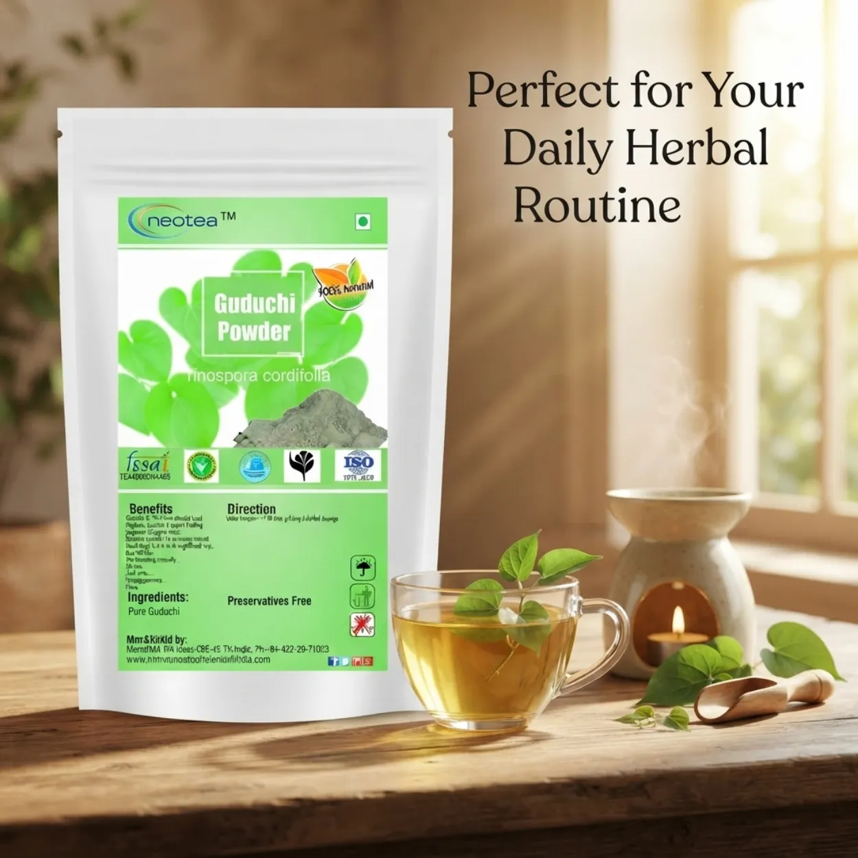 Guduchi Powder 100% Natural Herbal Powder | Giloy Powder | Tinospora Cordifolia | Traditional Ayurvedic Herb for Daily Wellness | Pure & Plant-Based
